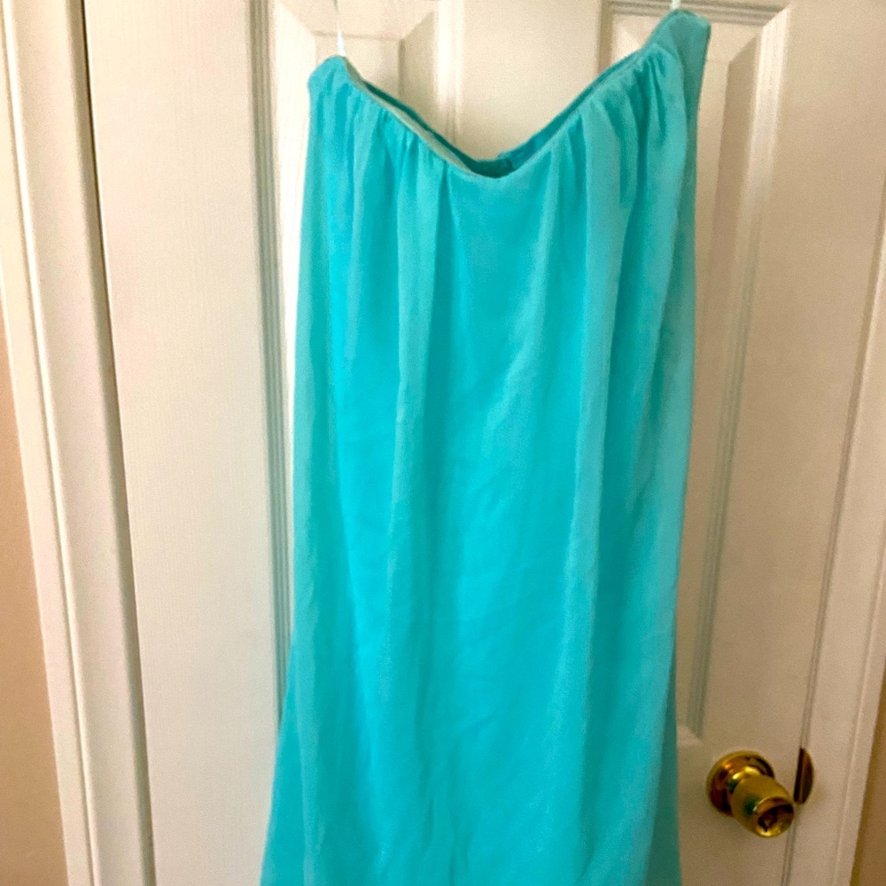 Mint blue strapless dress by Venus